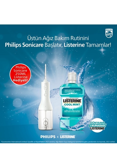 Philips Hx3801/11 Sonicare Şarjlı Diş Arası Temizleyicisi + Listerine Cool Mint