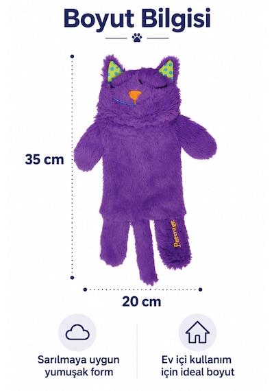 Petstages Hırıltı Sesli Purr Pillow Mırıldayan Kedi Peluş Sarılma Oyuncağı - Sesli Ve Titreşimli