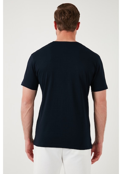 Buratti Pamuklu Slim Fit Bisiklet Yaka Erkek T Shirt 646R7930 Lacivert