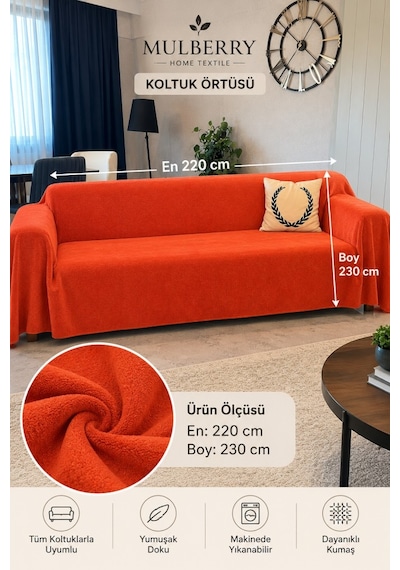 Wellsoft Koltuk Örtüsü 220x300 Turuncu