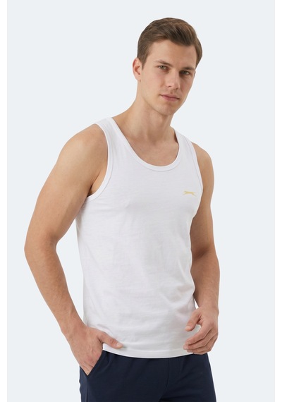 Slazenger Hokey Erkek Slim Fıt Kolsuz Beyaz Atlet