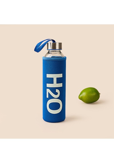 H2o Kılıflı Cam Matara - Mavi / Şeffaf - 500 Ml Çok Renkli