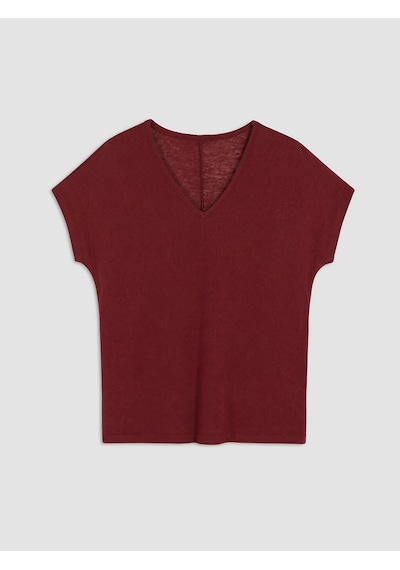 Lcw Everyday Bordo V Yaka Kadın Tişört