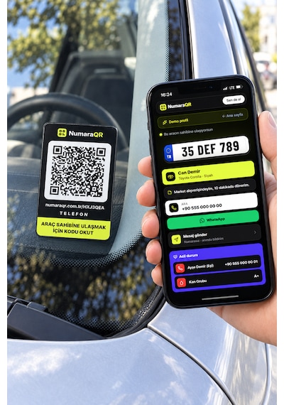 Numaraqr Qr Kodlu Araç Numaratörü Sticker Cam Içi Park Numarası