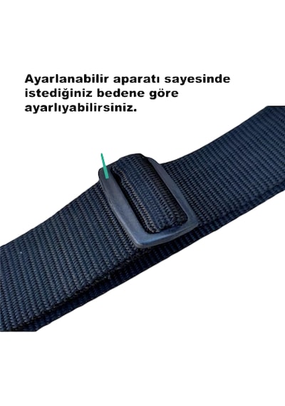 Çantachım Erkek Bez Kemer Plastik Klipsli Ayarlanabilir Siyah Siyah