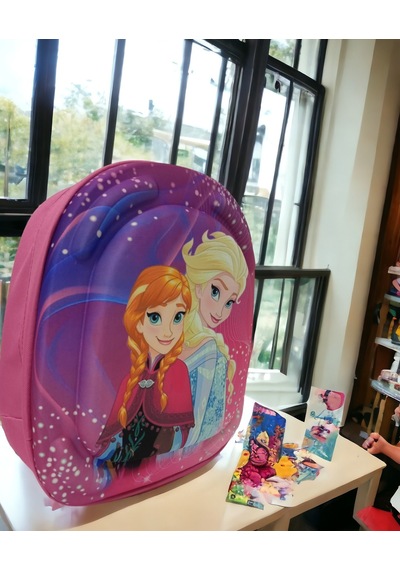 3d Kabartmalı Anna Elsa Anaokulu Kreş Ve Günlük Kullanım Çantası