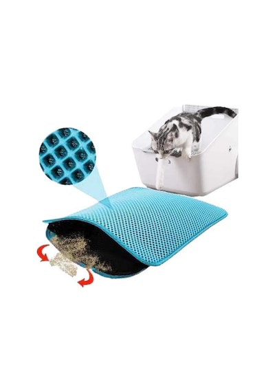 Bypet Kedi Tuvaleti Önü Elekli Kedi Kumu Paspası 60 X 40 Cm 2li