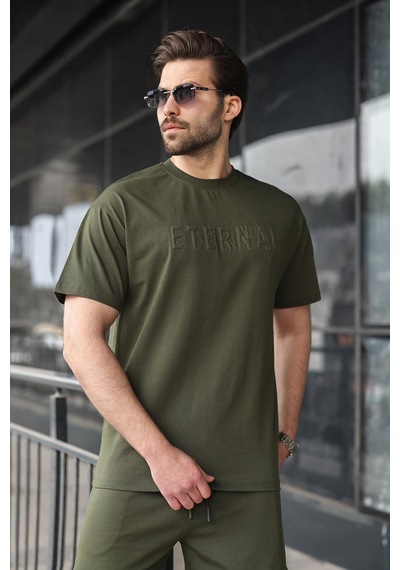 Haki Erkek Şort T-shirt Takım E7347