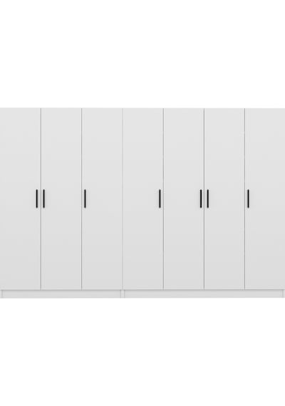 Minar Kale 210 Cm 7 Kapaklı 3b Raf Portmanto Beyaz