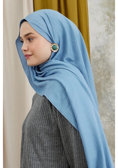 Deserto Fashion Modal Şal Düz Renk-3598 mavi