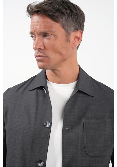 İmza Füme Berberi Yaka Slim Fit Esnek Mont 1007260154 Antrasit