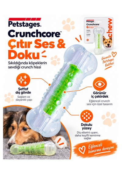 Petstages Crunchcore Bone Dog Chew Toy Sesli Köpek Oyuncağı Medium - Parçalanmaya Dayanıklı