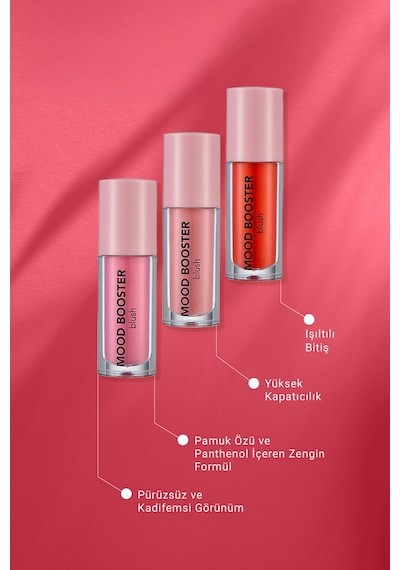 Flormar Yoğun Pigmentli Likit Allık (GÜL KURUSU) - Mood Booster Lbl. - 003 Thats Rosewood - 8682536043724