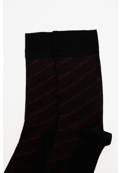 AC&Co / Altınyıldız Classics Erkek Sıyah-bordo Desenli Bambu Tekli Çorap Sıyah-bordo