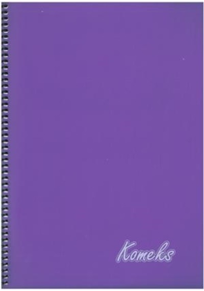 Omeks Spiralli Defter Plastik Kapak 96 Yp A4 Kareli Mor