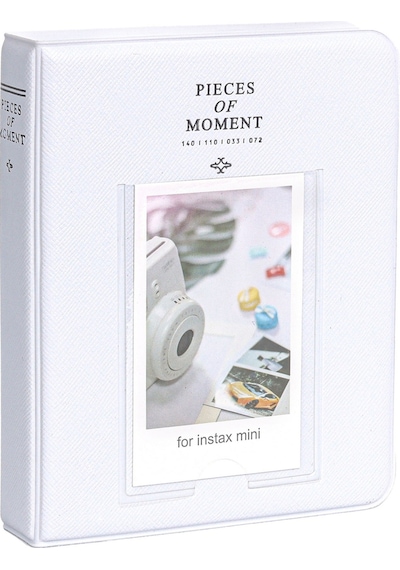 Fujifilm Instax Mini 12 Fotoğraf Makinesi + 20'li Film + Kıskaçlı Stand + Pvc Albüm + Simli Pleksi Kılıf Seti Beyaz