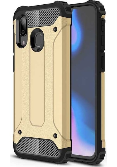 Kilifone - Xiaomi Uyumlu Redmi Note 7 - Kılıf Çift Katman Zırh Tank Crash Military Kapak - Gold
