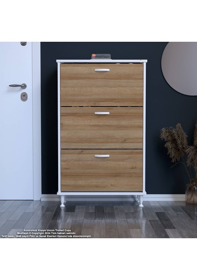 Modilayn Varbi Antre Hol 72 X 119x 25, 5 Cm Lik 3 Düşer Kapak 6 Göz Raf Bölmeli Ayakkabılık Beyaz - Cordoba Modilayn Varbi Antre Hol 72 X 119x 25, 5 Cm Lik 3 Düşer Kapak 6 Göz Raf Bölmeli Ayakkabılık Beyaz - Cordoba