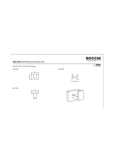 Bocchi Matera Bornoz Askılık Krom 3021-0014 Çok Renkli
