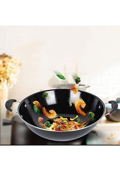 Demir Wok 32cm Kaplamasız Yapışmaz Tava Gazlı Ve İndüksiyonlu Soba İçin 32cm Diğer