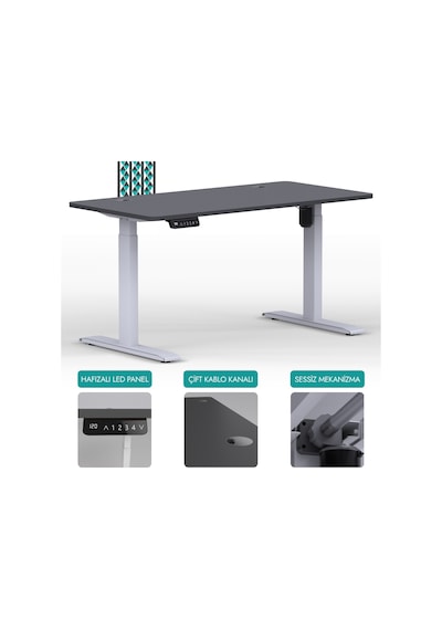 Karr Office O-Flex O1B2 Tek Motorlu Elektrikli Yükseklik Ayarlı Masa - 120X60 - Antrasit/B Antrasit Karr Office O-Flex O1B2 Tek Motorlu Elektrikli Yükseklik Ayarlı Masa - 120X60 - Antrasit/B Antrasit