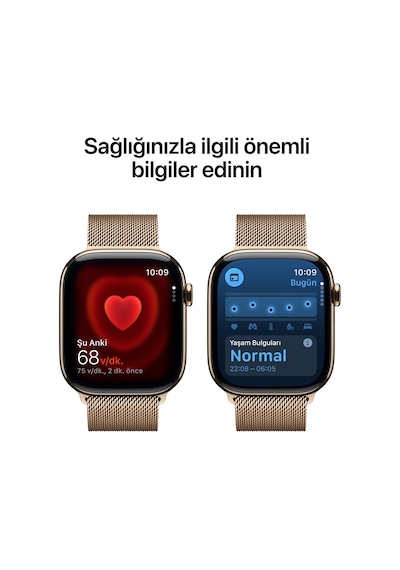 Apple Watch Series 11 MFD74TU/A GPS + Cellular 46 MM Altın Milano Loop S/M (Apple Türkiye Garantili)