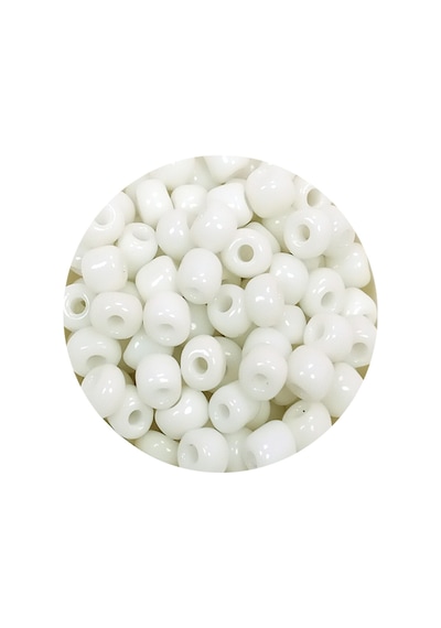Dökme Cam Kum Boncuk Büyük Boy 6/0 4 Mm - 60 Gram - Beyaz - Bnc111