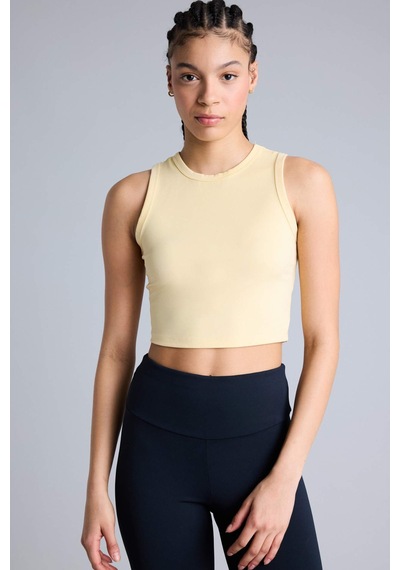 Defacto Crop Top Bisiklet Yaka Sporcu Atlet E7723ax26spyl488 Sarı-yl488