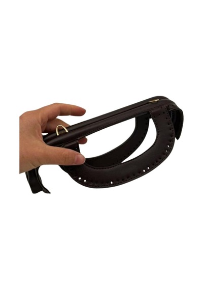 Çanta Aksesuar 25 Cm Suni Derili Koyu Kahve Renk Gizli Çanta Bursu Yeni Model