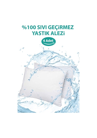 Suvay Pamuklu Fermuarlı 4'lü Su Sıvı Geçirmez Yastık Alezi