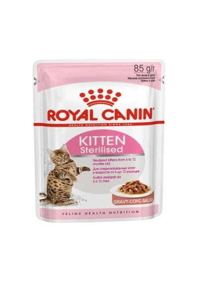 Kitten Sterilised Gravy Yavru Kedi Yaş Maması, 12 X 85 Gr