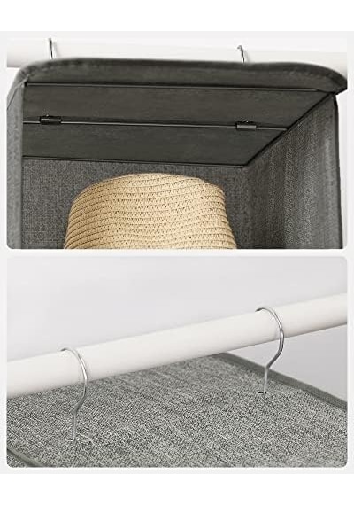 Asılı Raf, Elbise Dolabı Düzenleyici, Askılı Muhafaza, Kıyafetler İçin, Yer Tasarrufu Sağlar Ve Katlanabilir, Metal Kanca, Bambu Eklentiler, Keten Benzeri Doku, Açık Gri Rch005w01 Asılı Raf, Elbise Dolabı Düzenleyici, Askılı Muhafaza, Kıyafetler İçin, Yer Tasarrufu Sağlar Ve Katlanabilir, Metal Kanca, Bambu Eklentiler, Keten Benzeri Doku, Açık Gri Rch005w01