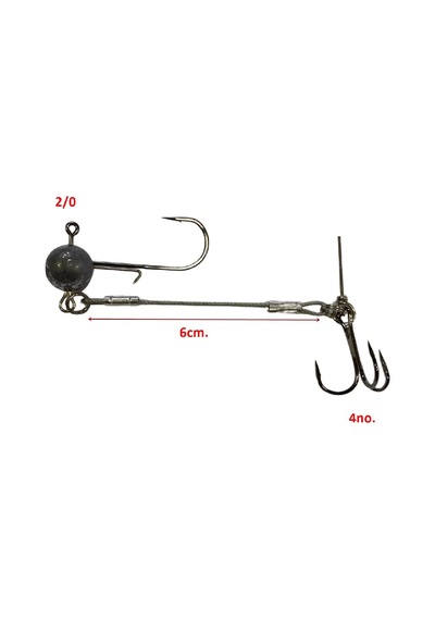 Powerex Çelik Telli Jig Head + 3'lü İğne 2/0 10gr. Silikon Yem İğne Takımı Standart