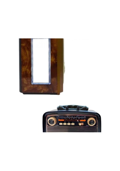 Vintage Ahşap Görünümlü Bluetooth Hoparlör Işıklı Nostaljik Fm Radyo