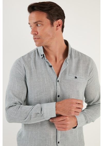 Buratti % 100 Pamuklu Slim Fit Uzun Kollu Erkek Gömlek Cf21S111498 Haki Buratti % 100 Pamuklu Slim Fit Uzun Kollu Erkek Gömlek Cf21S111498 Haki