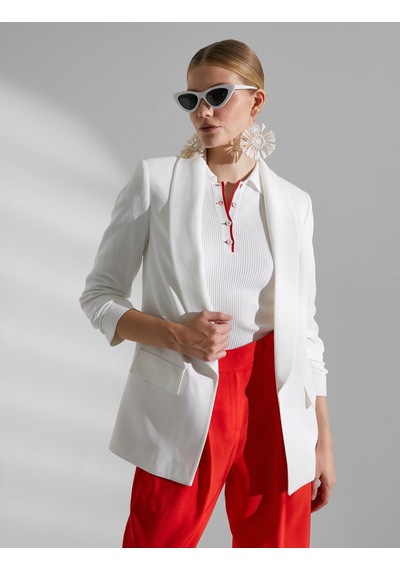Koton Melis Ağazat X Koton - Relax Fit Keten Karışımlı Blazer Ceket Kırık Beyaz 3sak50074pw 3SAK50074PW001 Ekru Koton Melis Ağazat X Koton - Relax Fit Keten Karışımlı Blazer Ceket Kırık Beyaz 3sak50074pw 3SAK50074PW001 Ekru