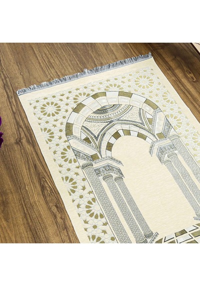 Medine Lüks Şönil Seccade Krem 66x116cm 520 Gr Çok Renkli