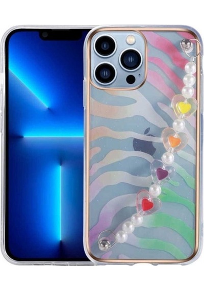 Apple Uyumlu iPhone 13 Pro Max Kılıf Zore Pilla Kapak Pembe-Yeşil