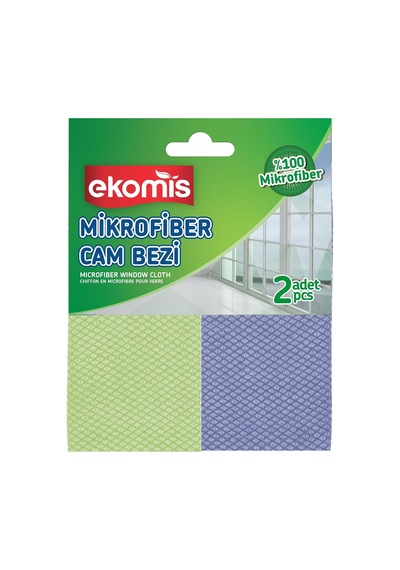 Mikrofiber Cam Bezi, 100% Mikrofiber Malzeme, 32x32 Cm, 2'li Paket, Etkili Temizleme Belirtilmemiş