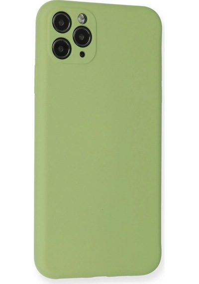 Apple  Uyumlu  iPhone 11 Pro Max Kılıf Nano İçi Kadife Silikon Yeşil,
