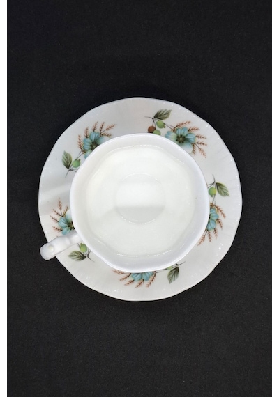 Mayfair Pottery Vintage Duble Kahve Fincanı 2 Parça 160 Ml Mavi-beyaz