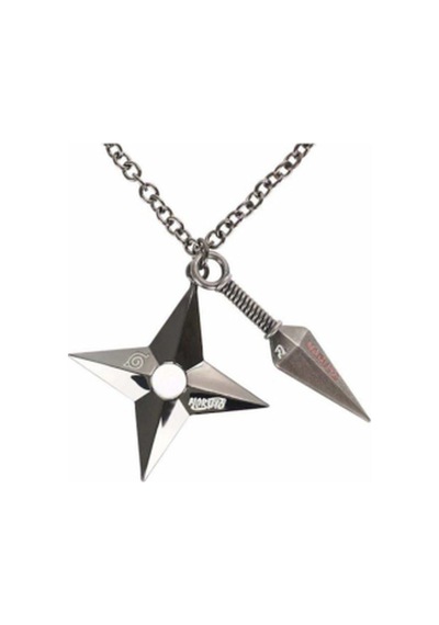 Naruto Kuno ve Shuriken Weopons Paslanmaz Çelik Kolye Çelik