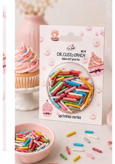 Dr. Gusto Çubuk Mix Karışık Renkli Pasta Süsleme Şekeri