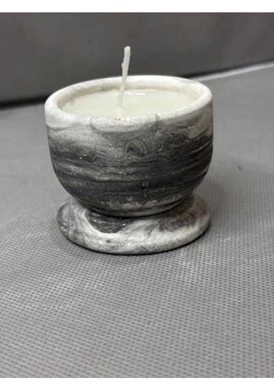 Mini Beton Kase Mum Dekoratif Mermer Desen