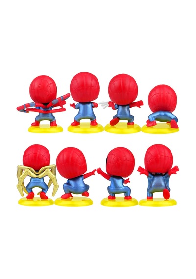 Spiderman - Örümcek Adam 8 Li Tam Set Oyuncak Figür Pasta Süsü Spider-Man