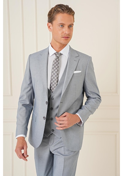 Efor Tk 903 Slim Fit Gri Klasik Takım Elbise Gri