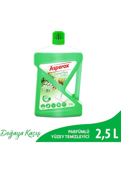 Asperox Doğaya Kaçış Parfümlü Yüzey Temizleyici Çam & Sandal Ağacı Müge Çiçeği Kokulu 2.5 Litre Tekli