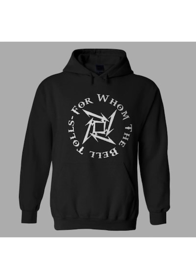 Startmore Unisex Siyah Metallica For Whom The Bell Tolls Hoodie Siyah
