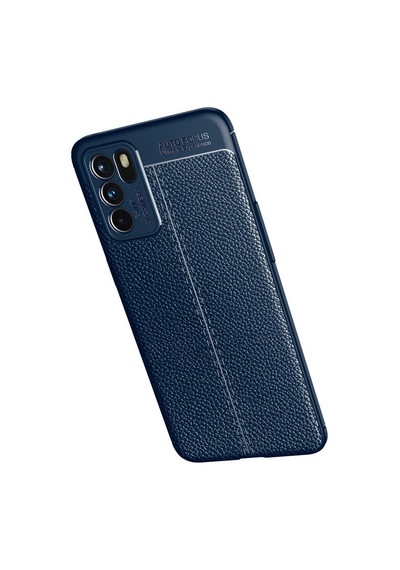 Oppo Reno 6 4g Kılıf Deri Görünümlü Silikon Kamera Korumalı Üstün Koruma Pazarplus Lacivert