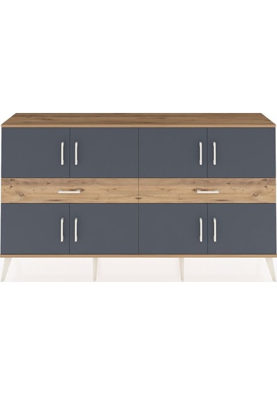 Arges Konsol 4 Raflı 2 Çekmeceli 8 Kapaklı 176x30x99 Çam-antrasit Çam-antrasit/çam Arges Konsol 4 Raflı 2 Çekmeceli 8 Kapaklı 176x30x99 Çam-antrasit Çam-antrasit/çam